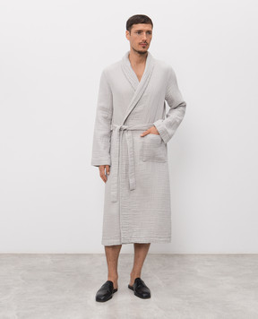 L'Appartement Сірий халат Plush PLUSHAIRPLYBATHROBE