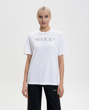 Off-White Белая футболка Kiss 2AA089S26JER007