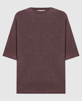 Brunello Cucinelli Фиолетовая футболка с кашемиром и шелком M41835700P