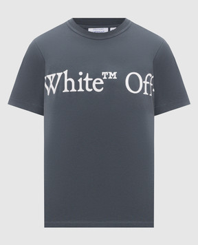 Off-White Синя футболка з контрастним принтом логотипа 44MAA16MF26J00G