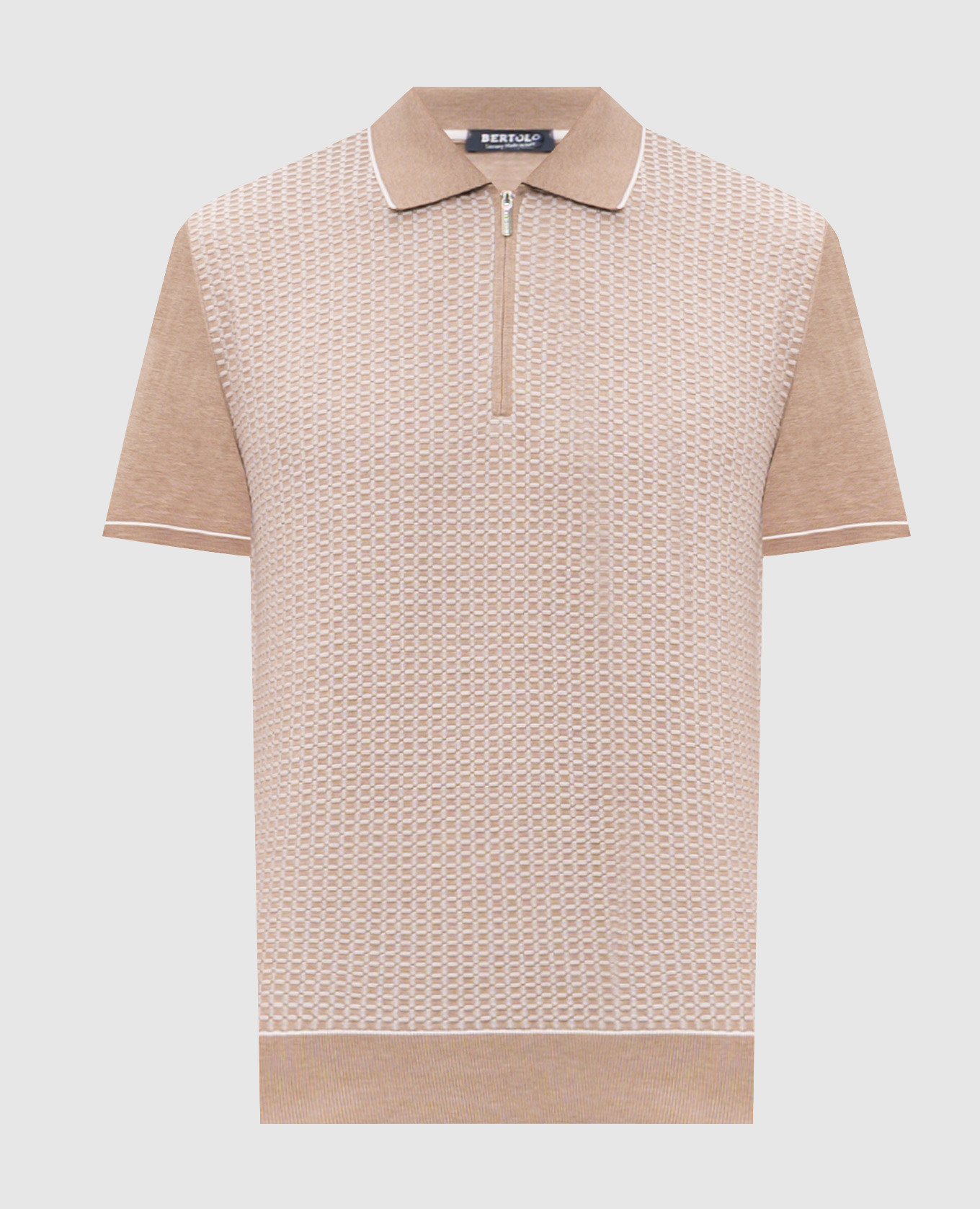 Коричневое поло с шелком