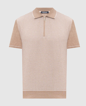 Bertolo Cashmere Коричневе поло із шовком 902330002421