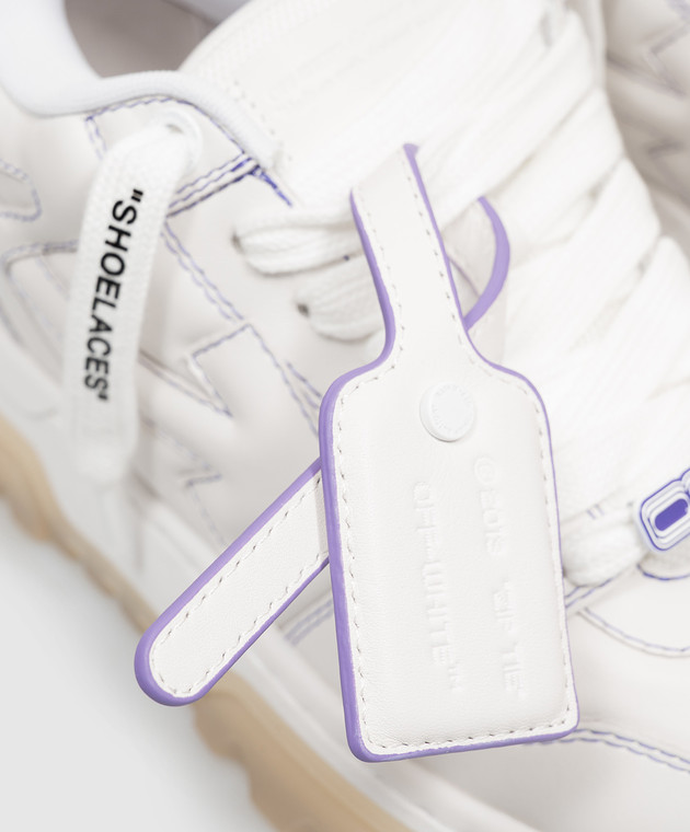 Off-White Белые кожаные кроссовки Out Of Office Chunky OF05740101 изображение 5