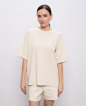 Woolrich Футболка кольору айворі з вишивкою логотипа CFWWTE2008FRUT5365