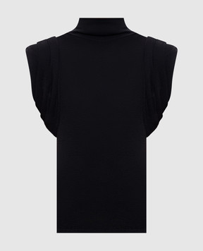Thierry Mugler Чорний топ з акцентними плечима 26F1TO08741038