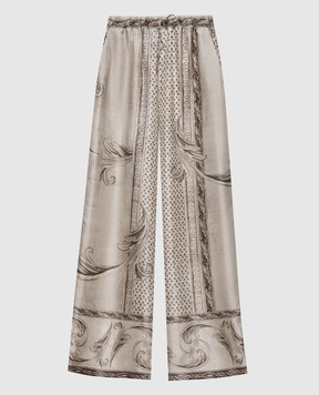 Max Mara Бежеві штани MXMRIVE із шовку MXMRIVE