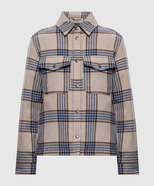 Woolrich Бежевая пуховая куртка в клетку CFWWOS2028FRUT3046