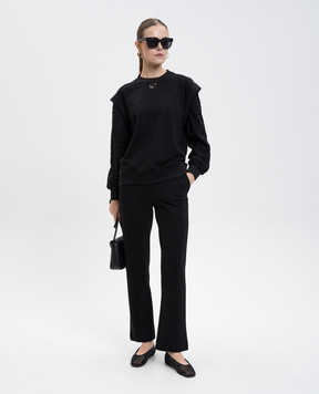 Twinset Чорні штани кльош з мереживом 252LL2JDD