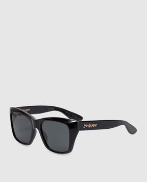 Saint Laurent Черные очки 923 с фактурным логотипом A003D8Y9956