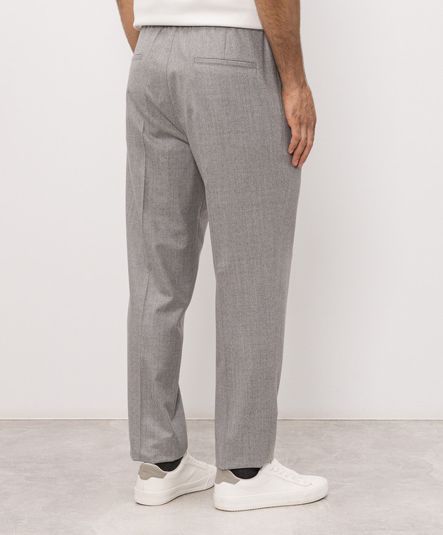 Brunello Cucinelli Брюки серого цвета из шерсти ME226E1710 изображение 4