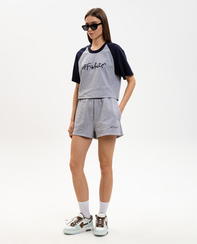 Off-White Сірі меланжеві шорти з принтом логотипа 2CI005S26FLE001