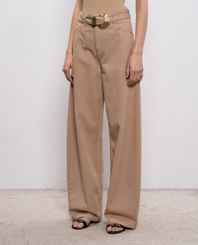 Twinset Бежевые джинсы с поясом 261TP2161
