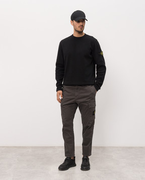 Stone Island Черный лонгслив с логотип патч L1S156100011S0297