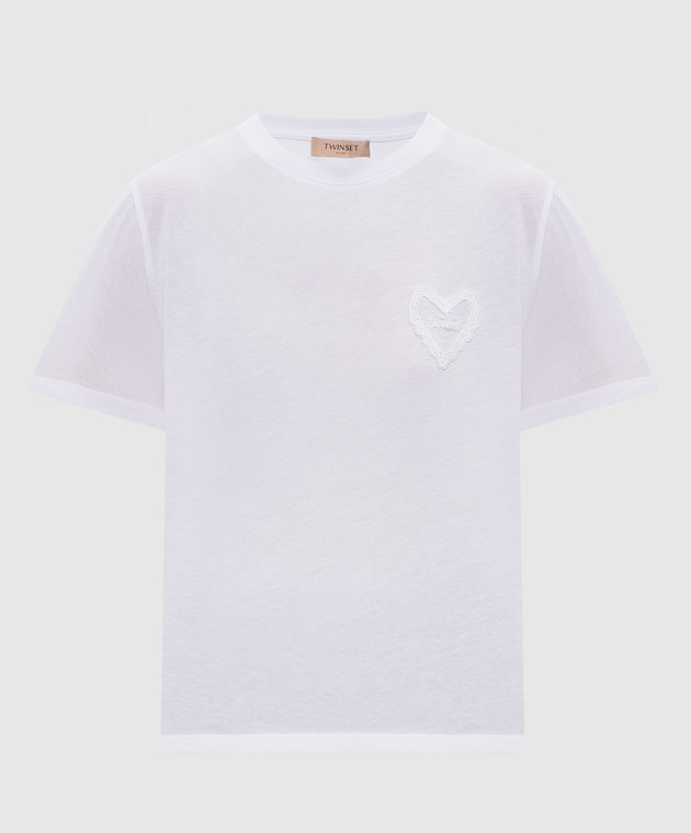 Twinset Біла футболка з нашивкою логотипа 262TP2302
