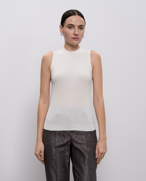 Peserico Белый топ в рубчик A98211F1809310