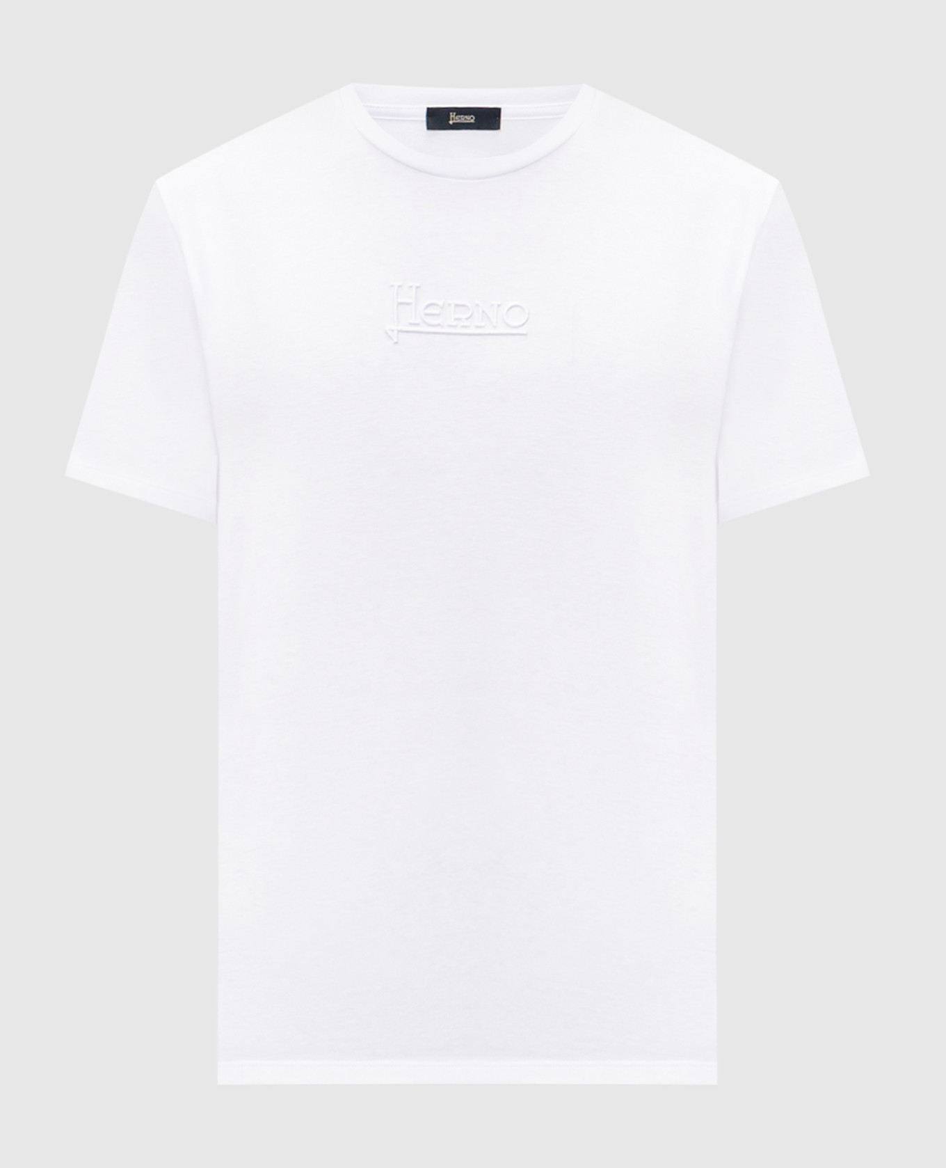 Белая футболка с вышивкой логотипа