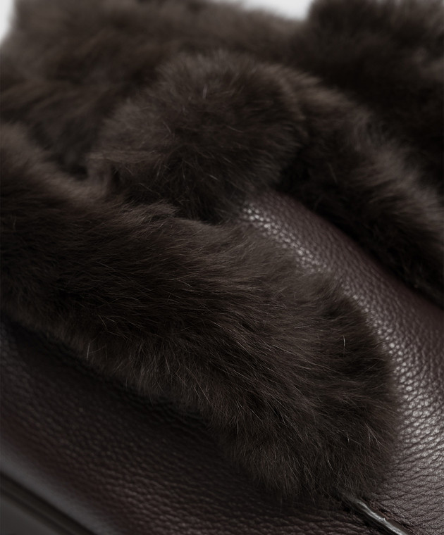 Santoni Коричневые кожаные дезерты на меху WUYA59712DKTAWKP изображение 5