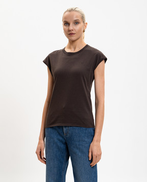 Tom Ford Коричневий топ з вишивкою монограми логотипа TSJ630JEX190