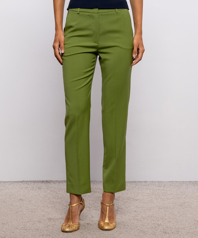 Max Mara Weekend Зеленые штаны DCANON из шерсти WKDCANON изображение 3