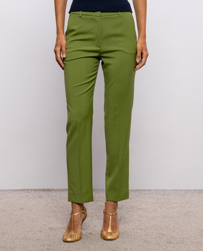 Max Mara Weekend Зеленые штаны DCANON из шерсти WKDCANON