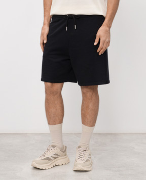 Ami Paris Черные шорты с вышивкой эмблемы Ami de Coeur HSO825730