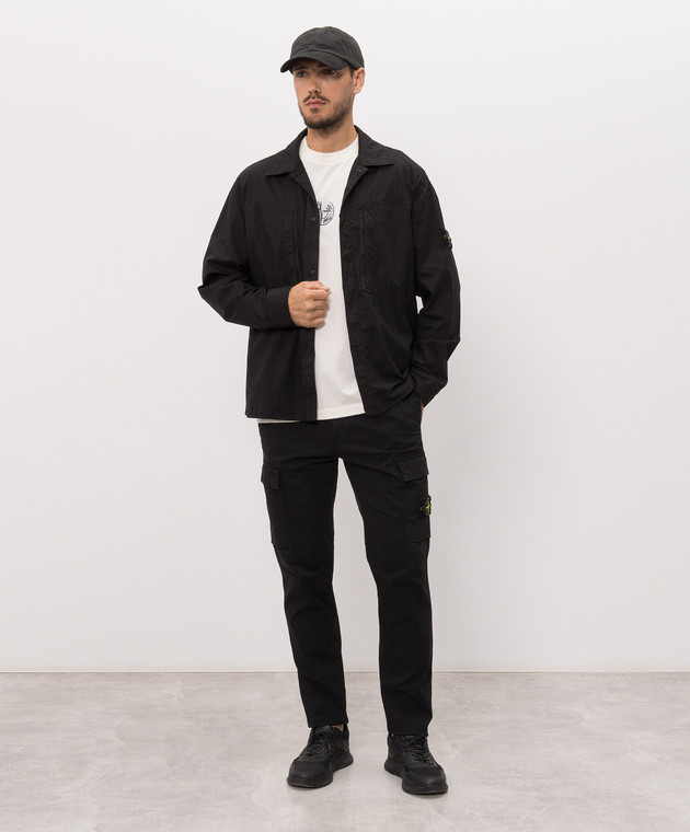 Stone Island Черная рубашка с логотип патч L2S151200005S0003 изображение 2