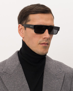 Alexander McQueen Черные очки с логотипом A009S6J0749