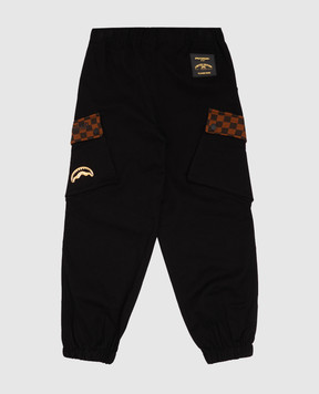 Sprayground Дитячі чорні джогери з фактурним логотипом SPY1492