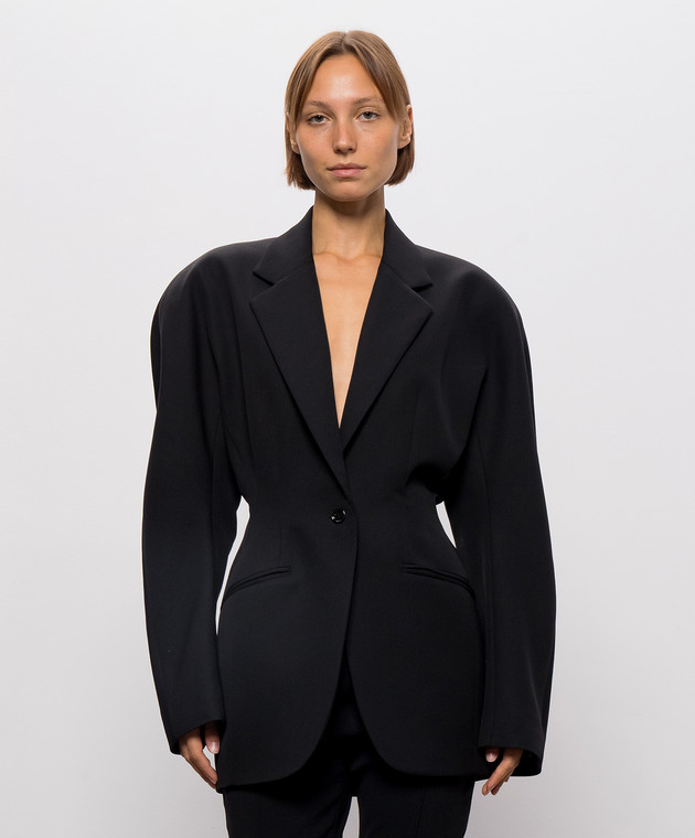 Thierry Mugler Черный жакет из шерсти COM1VE04801019 изображение 3