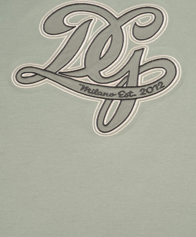 Dolce&Gabbana Дитяча зелена футболка з монограмою L4JTHVG7PRR26 зображення 3