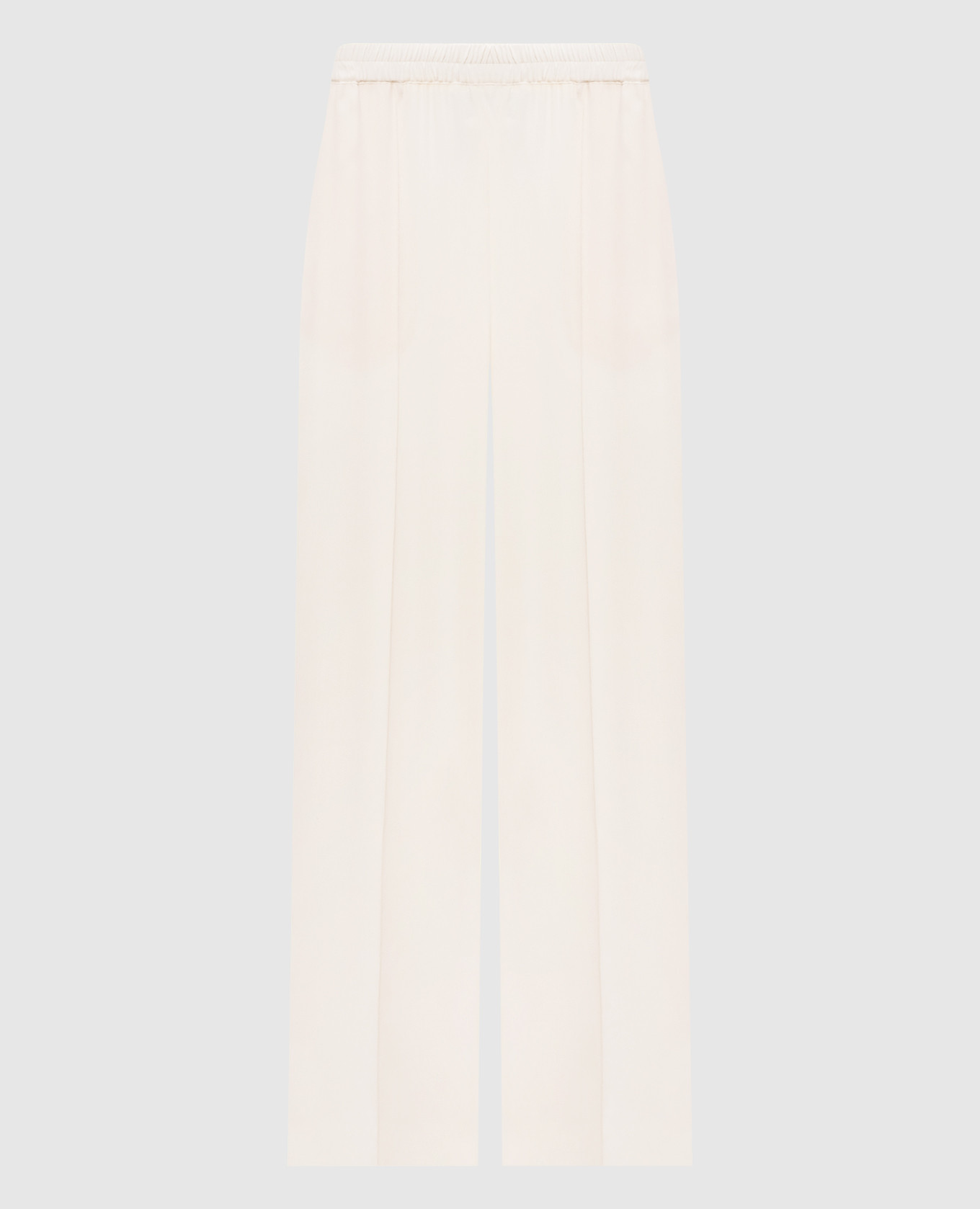 Брюки цвета айвори с шелком с цепочкой мониль