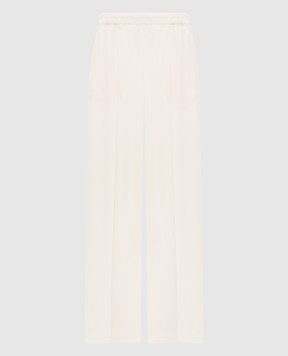 Fabiana Filippi Штани кольору айворі із шовком з ланцюжком моніль PAD276F336M187
