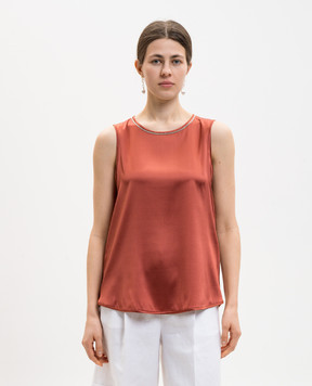 Peserico Теракотовий топ із шовку A08893D02372
