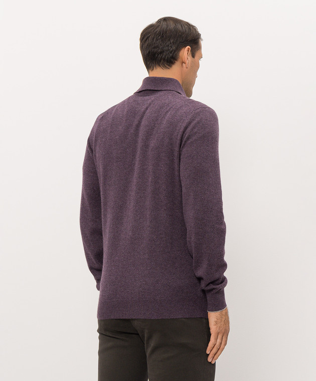 Brunello Cucinelli Фиолетовое поло из кашемира M2200295 изображение 4