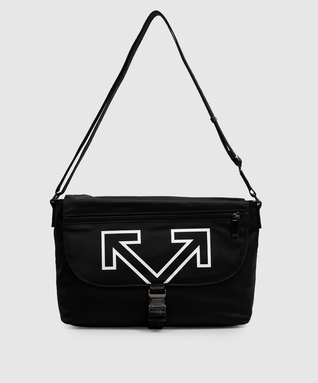 Off-White Чорна сумка-месенджер з емблемою OWMMZ01F26FB01