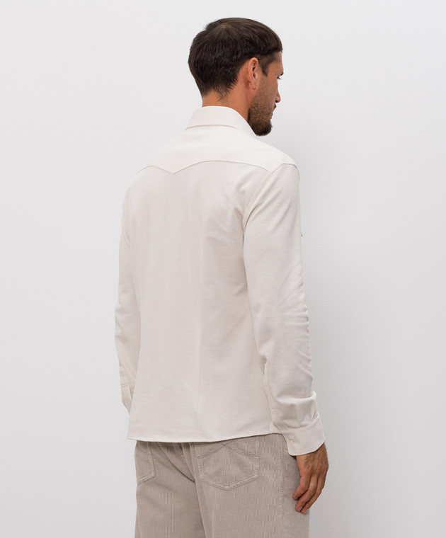 Brunello Cucinelli Рубашка цвета айвори ME8546666 изображение 4