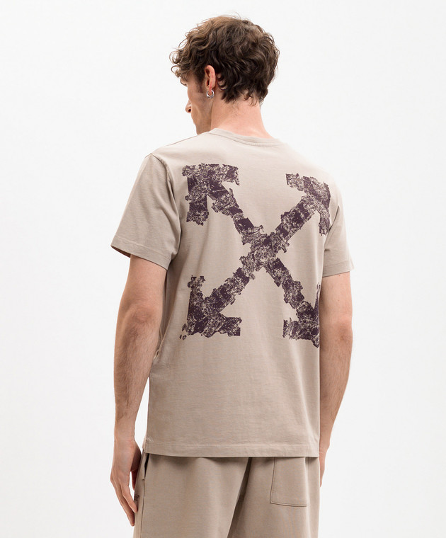 Off-White Бежева футболка Heraldic Arrow 44MAA027S26J008 зображення 4