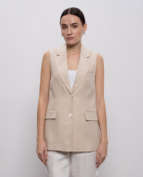 Peserico Бежевий жилет з льону A0303202606
