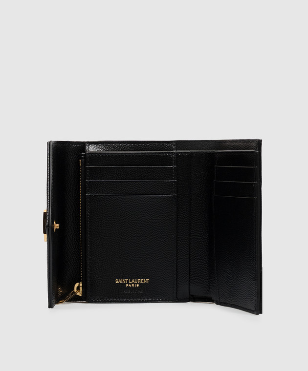 Saint Laurent Черный кожаный портмоне 403943BOW01 изображение 3