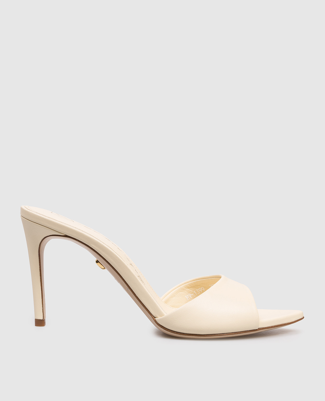 Бежевые кожаные мюли