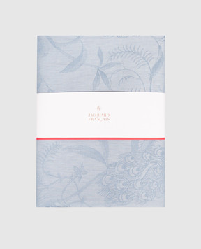 Le Jacquard Fraincais Блакитна скатертина À l'orangerie з льону у візерунок 30543