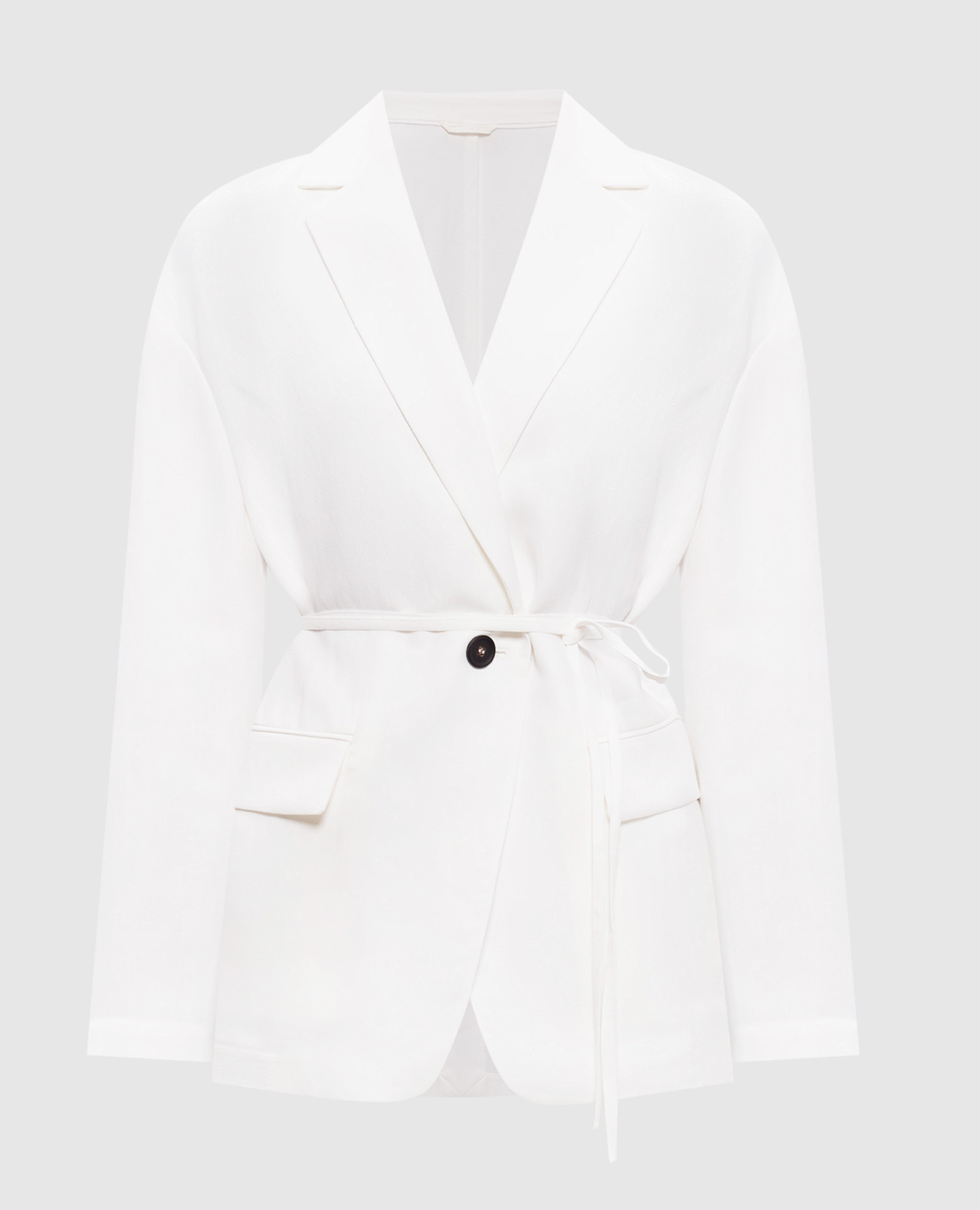 Белый жакет с льном