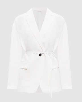 Brunello Cucinelli Білий жакет з льоном MH1267591