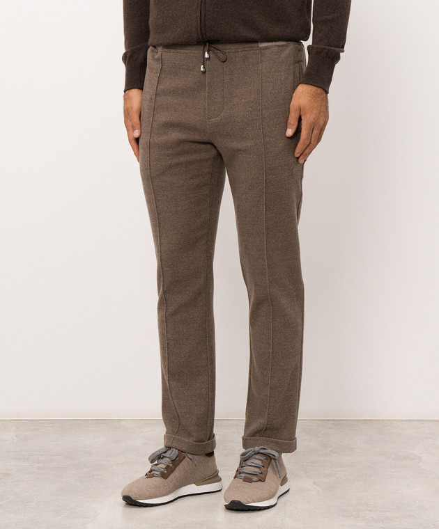 Doriani Cashmere Коричневые брюки из шерсти P161CSF19T125 изображение 3
