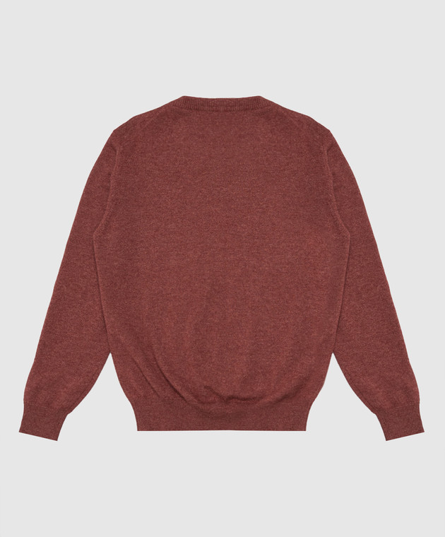 Brunello Cucinelli Детский бордовый джемпер из кашемира B22M10010B изображение 2