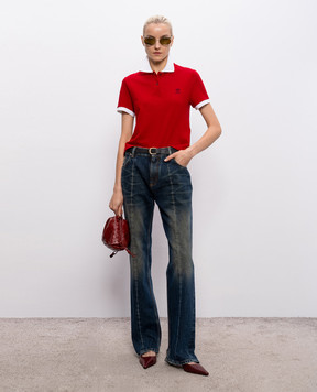 Versace Красное поло с вышивкой 10242351A17681