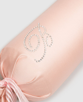 Blumarine Home Рожева декоративна подушка-валик під шию Note Blue з кристалами Swarovski W0200250036