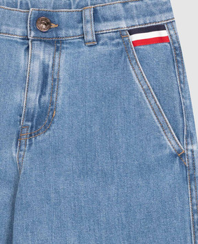 Moncler ENFANT Детские синие джинсы с нашивкой логотипа L29542A00004598A1