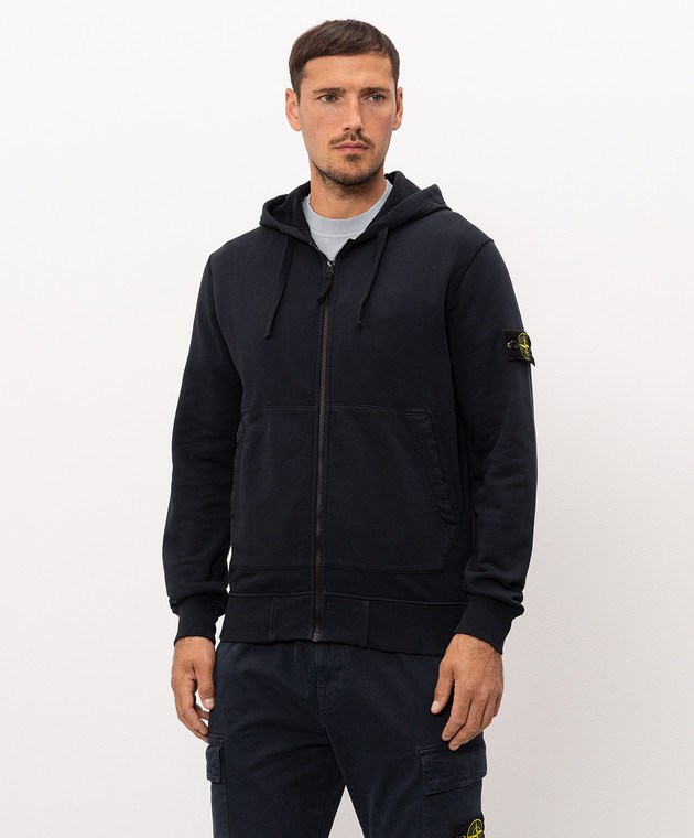 Stone Island Синя спортивна куртка з патчем логотипа L2S156100061S0051 зображення 3