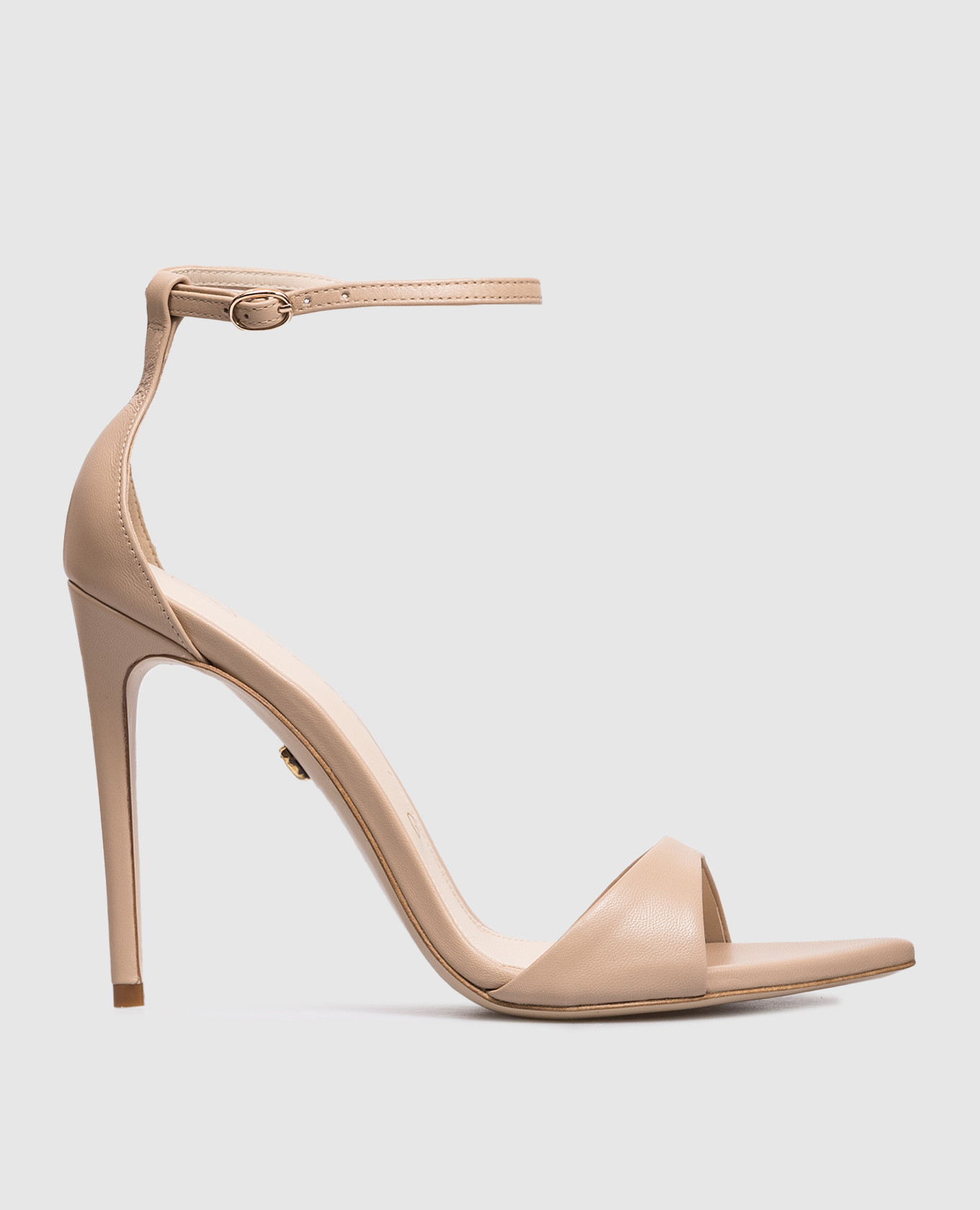 Бежевые кожаные босоножки